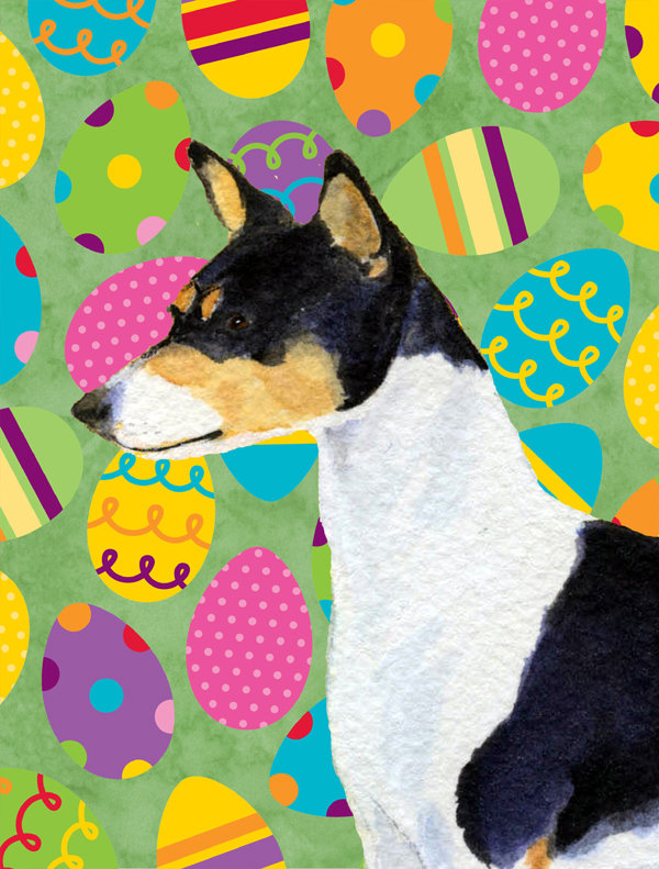 Drapeau de jardin Atara, Basenji (noir et blanc)