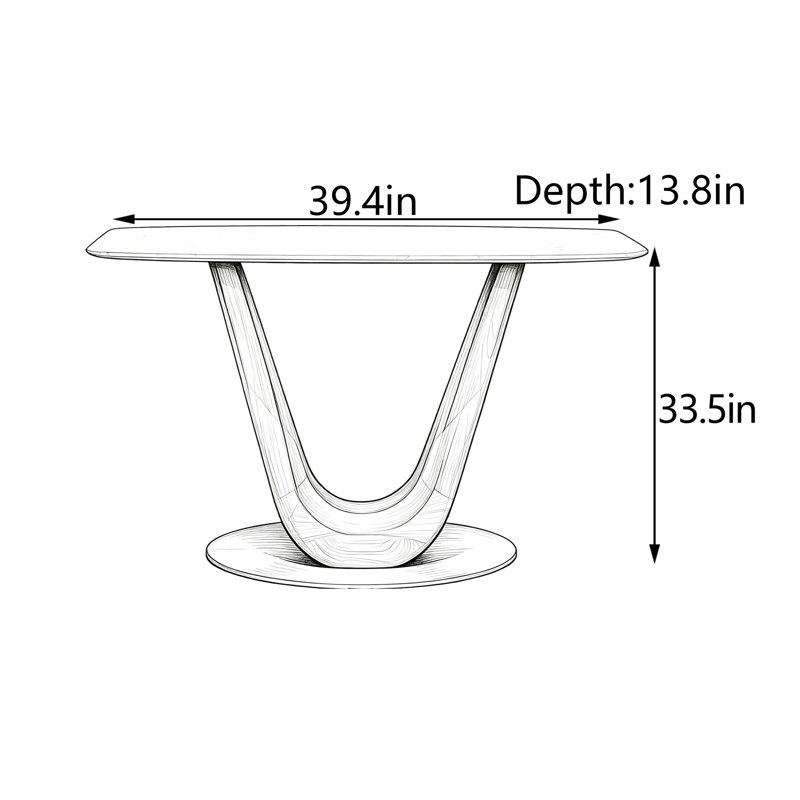 Console italienne Italian Minimalist, H 33,5 po x l 39,4 po x P 13,8 po