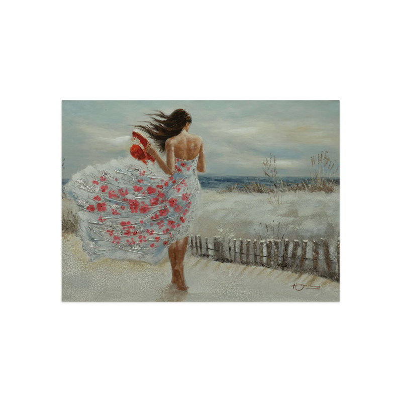 Hand -painted acrylic painting of enveloping wind