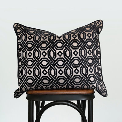 Geometric Feather Throw Pillow