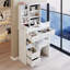 Petite coiffeuse 29,2 po avec tiroir de gauche, tabouret rembourré, miroir coulissant et rangement grande capacité pour les petits espaces | Idée cadeau-1046045693