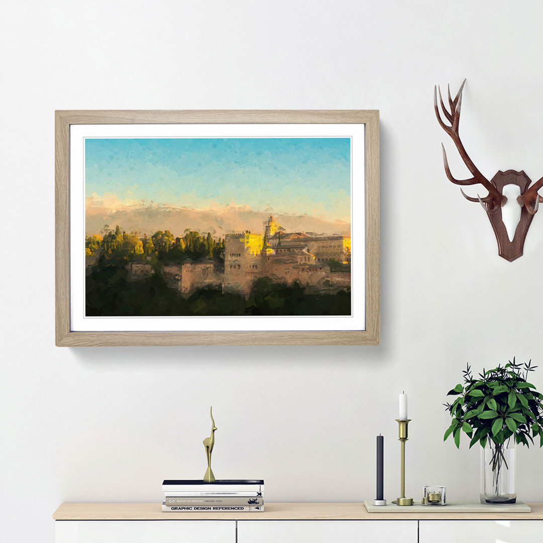 The Alhambra in Granada Spain in Abstract - Picture Frame Graphic Art Print