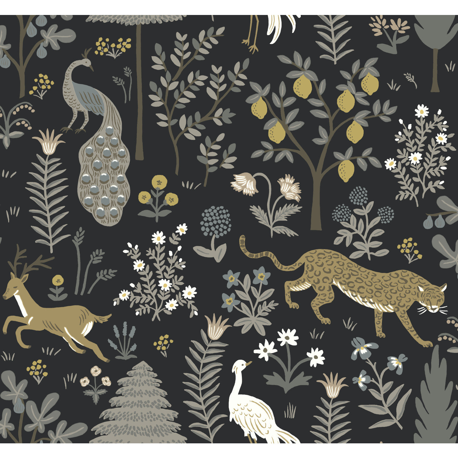 Menagerie Wallpaper Double Roll, Black