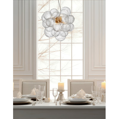 Charlize 6 Light Pendant - Clear Spiral Glass