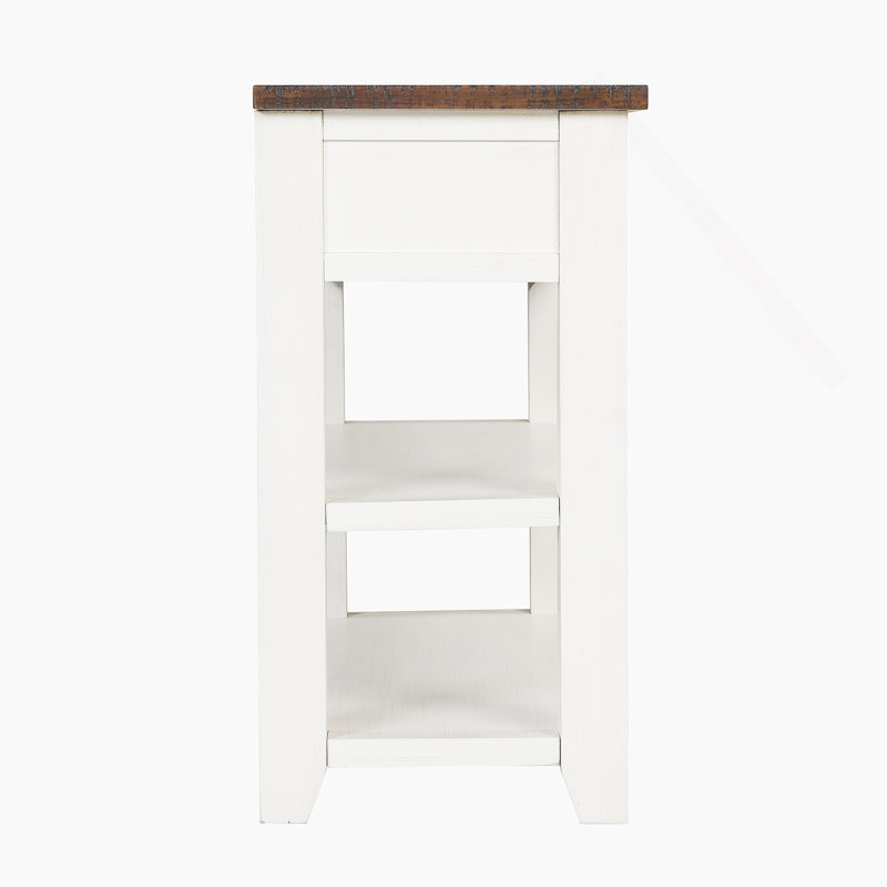 Console en bois de pin massif 48 po, table d'appoint moderne avec 3 tiroirs de rangement et 2 tablettes. Facile à assembler