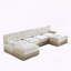 Canapé modulaire en velours 4 places avec capitonnage Chesterfield et jupe à pampilles-1392372577