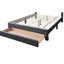 Lit plateforme contemporain de taille double avec velours côtelé gris anthracite et tiroir sous le lit, idéal pour la chambre à coucher avec rangement, design moderne