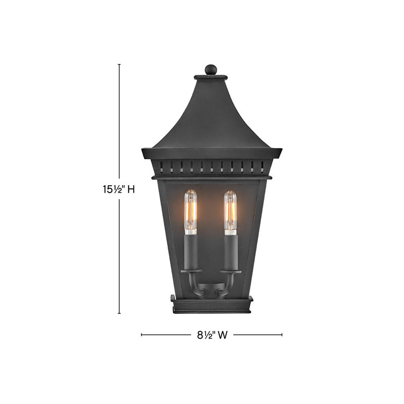 Chapel Hill 2-Light Outdoor Aluminum Wall Mount Lantern