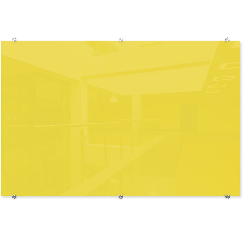 Tableau effaçable mural en verre Visionary, H 47,24 po x L 70,87 po, Jaune