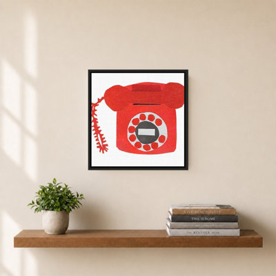 Retro Telephone Red by Jen Bucheli - Graphic Art on Canvas