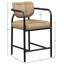 Tabouret de comptoir rembourré en cuir brun clair Serava Serava-129631229