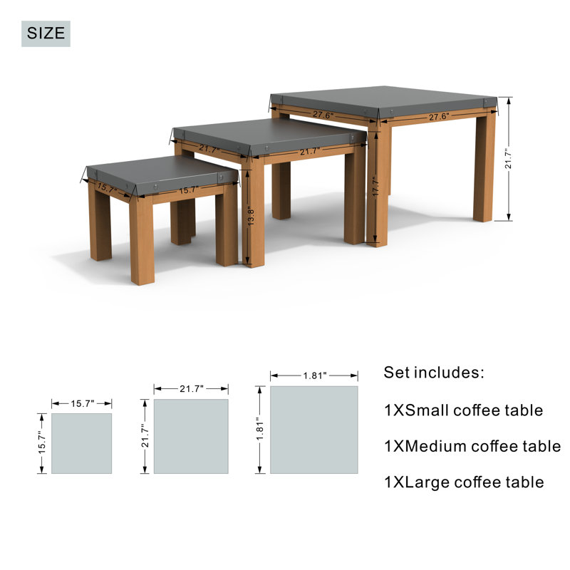 Jaisey Square Outdoor Side Table , 27.6'' in. W 27.6'' in. D