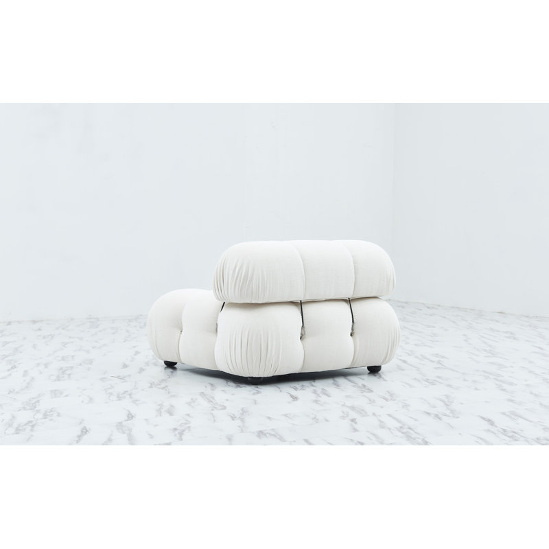 Fauteuil large de 38 po Waino, 100 % polyester blanc