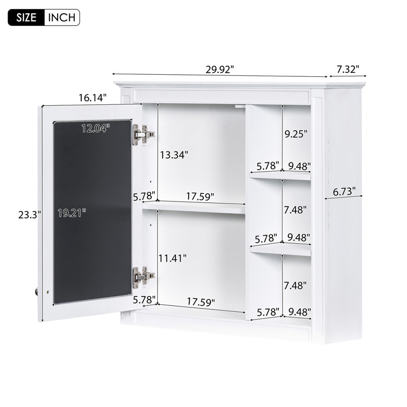 Meuble-lavabo de 30 po au look sophistiqué, 2 tiroirs, armoire à miroir, lavabo élégant et élégant, Blanc