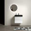Meuble-lavabo mural 24 po avec lavabo, grand meuble-lavabo flottant mural pour salle de bain moderne, lavabo une pièce sans drain ni robinet, pré-assemblé