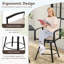 Ensemble de 2 tabourets de bar pivotants d'extérieur, chaises de patio à hauteur de bar avec dossier haut, noir et beige