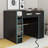 Full Size Wood Loft Bed With Desk,Wardrobe And RGB LED Light-410701610