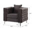 Fauteuil d'appoint avec accoudoirs gris foncé Gwenne