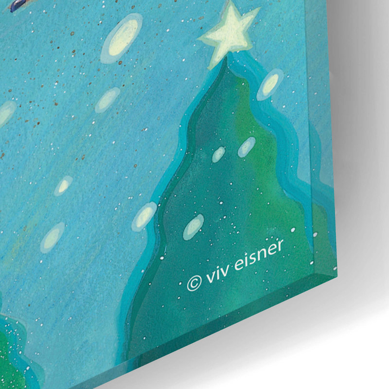 «Teal Santa» par Viv Eisner, H 12 po x l 16 po x P 0,13 po