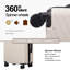 bagages 4 pièces valise légère en ABS avec roues rotatives, 24 pouces et 28 pouces avec verrou TSA, (16/20/24/28) BLANC-131672453