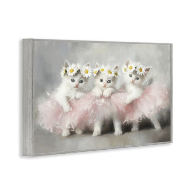 Dancing Kittens in Tutus Framed Giclee, design by Tina LeCour