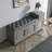 Gray Upholstered Shoe Storage Bench