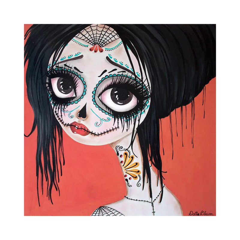 Day Of The Dead #10 by Dottie Gleason - Painting on Canvas, Wrapped Canvas, 66.04cm H x 66.04cm W x 3.81cm D