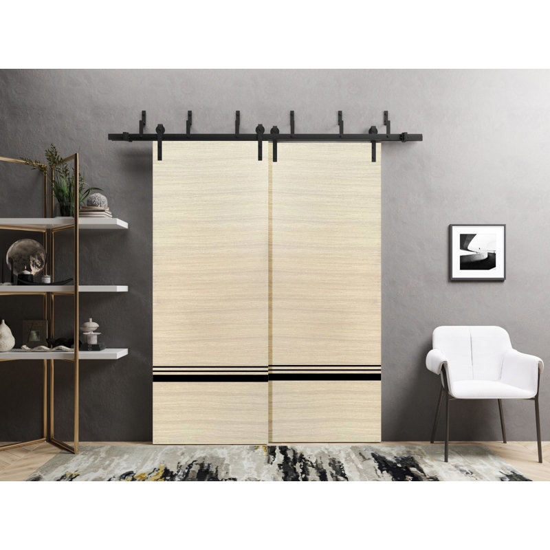 Porte de grange en bois lambrissé sans trousse de quincaillerie d'installation, 42 po x 84 po