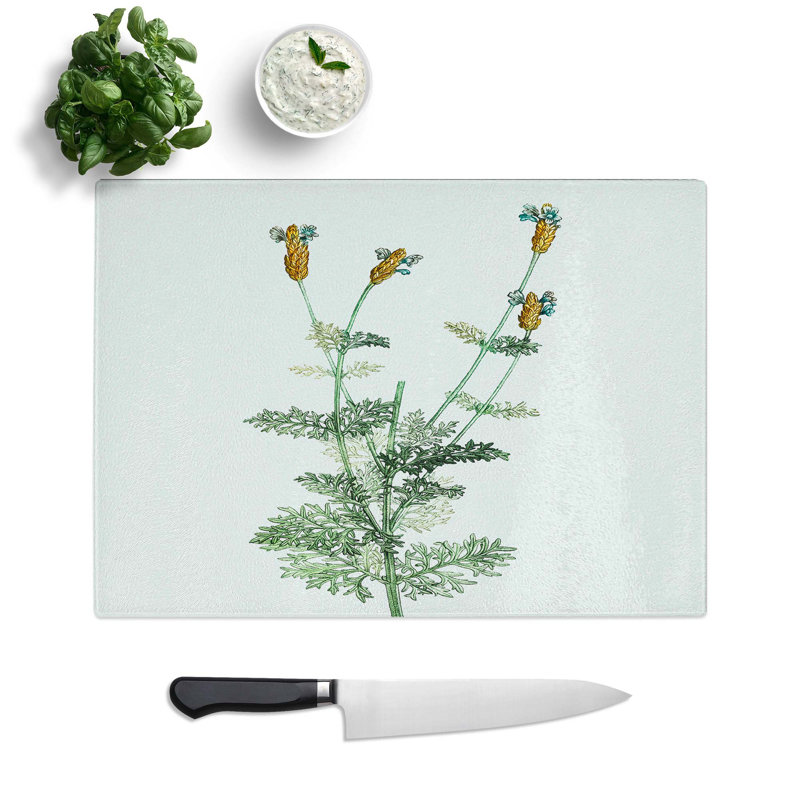 Tempered Glass Spanish Lavender Flowers by Pierre-Joseph Redoute Chopping Board, 39 cm W x 28.5 cm L
