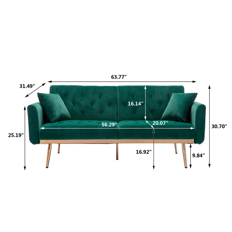 Upholstered 63.87'' Sleeper Sofa