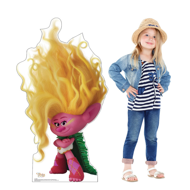46'' Pink and Yellow Trolls Cardboard Standup