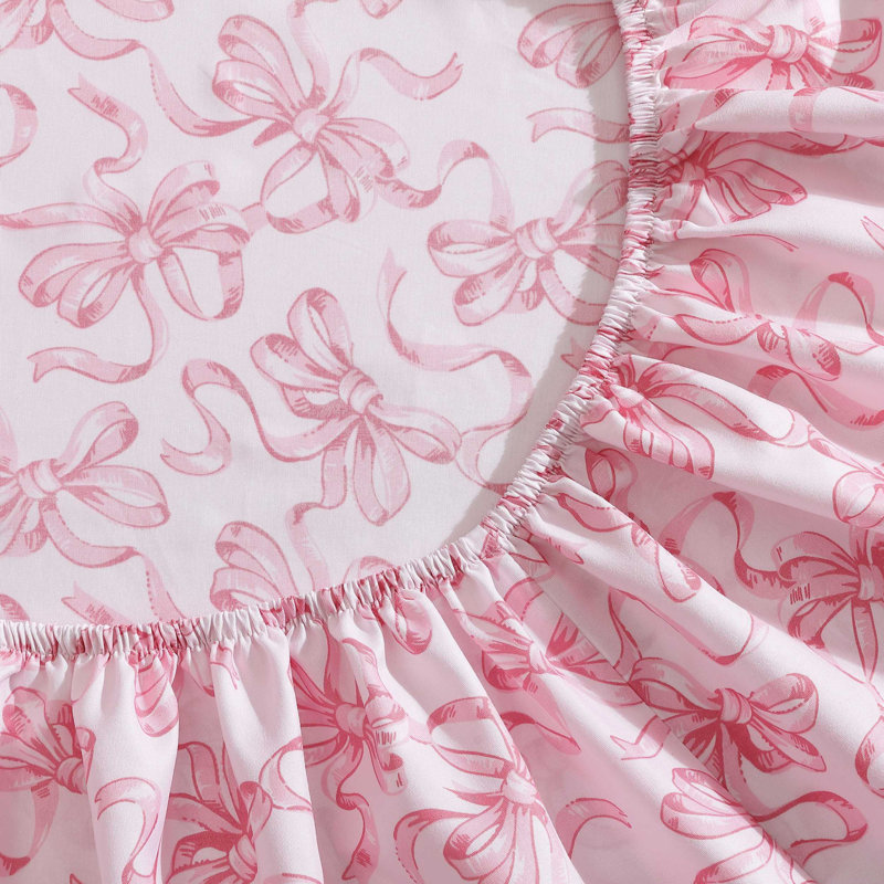 Betsey Johnson Printed Novelty Sheet Sets, Ballet Bows Pink, Twin XL Sheet Set with 1 Standard Pillowcase
