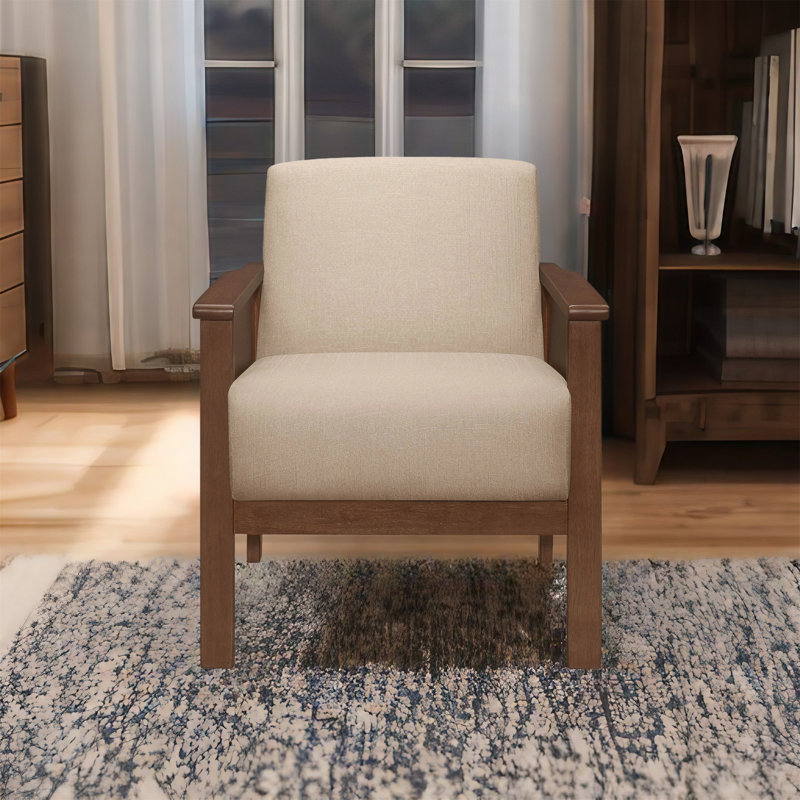 Terreal Upholstered Armchair, Brown Fabric