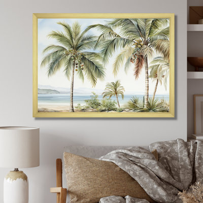 Palms Palm Trees On The Beach V - Palms & Palm Trees Large Wall Art