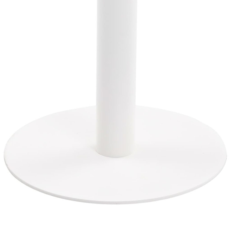  Table bistro en bois aggloméré brun clair et blanc et acier