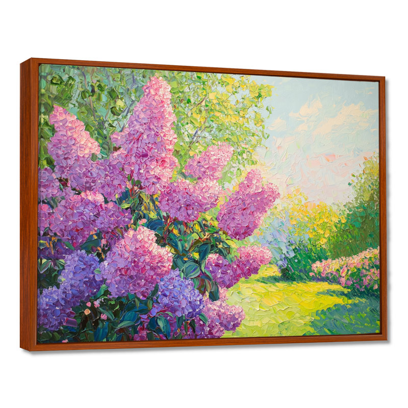 Lilac jardins dans la campagne française II - lilas, reproduction d'art mural, H 12 po x l 20 po, Brun