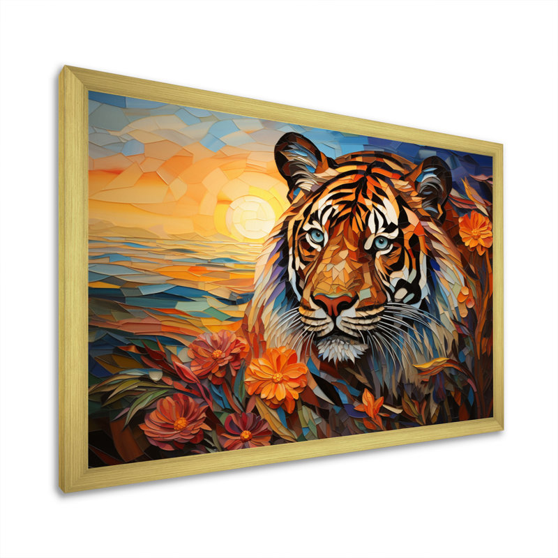 Ngorongoro Mosaic Capture The II - Animals Wall Art Prints, H 30 po x l 40 po x P 1,5 po, Cadre doré à une seule photo
