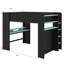 Lit superposé double avec bureau réglable en hauteur, avec garde-robe et choix d'éclairage RVB-96705723
