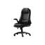 Chaise de bureau contemporaine, réglable en hauteur, pivotante, aspect cuir noir, idéale pour les espaces de travail avec un bureau d'ordinateur, design moderne