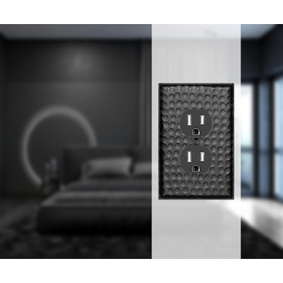 Hand Hammered 1-Gang Duplex Outlet Wall Plate (Set of 3)
