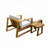 Acacia Wood Outdoor Lounge Chair with Ottoman-915433849