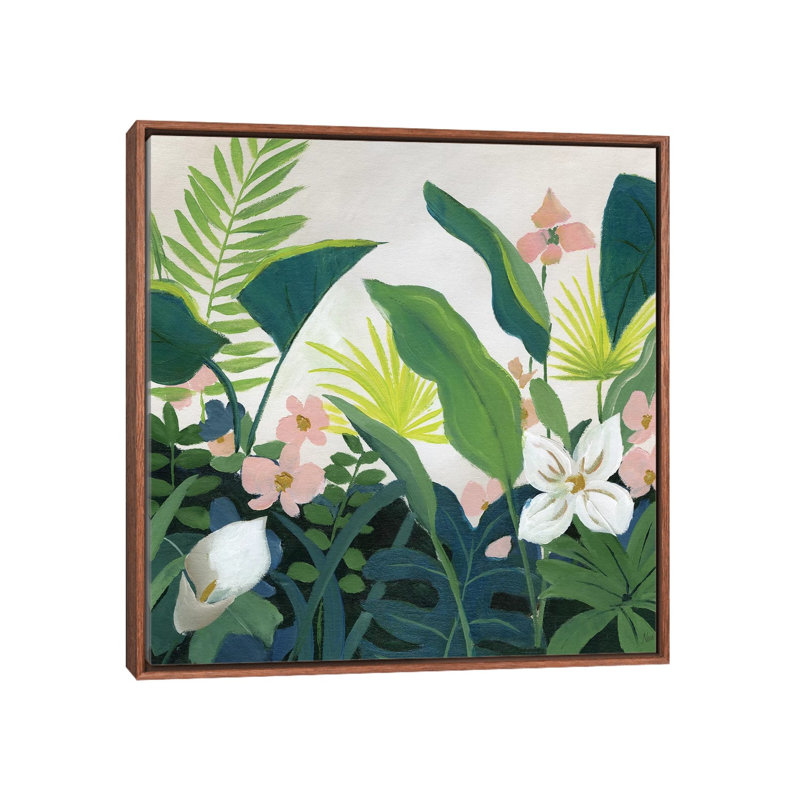 «Tropics» par Nan - reproduction imprimée, Cadre brun classique, H 18 po x l 18 po x 1,5 po