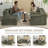Boneless L-Shaped Deep Seat Modular Sectional Sofa, Corduroy Upholstered Cloud Boneless Couches With Side Pockets-1133178019