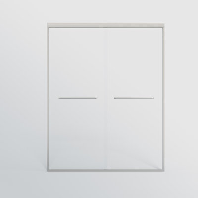 44-48 In. W X 72 In. H Double Sliding Shower Door, Semi-Frameless Bypass Bathroom Sliding Door With 1/4" (6Mm) Tempered Glass For Walk-In Shower, 24D03-48BNX