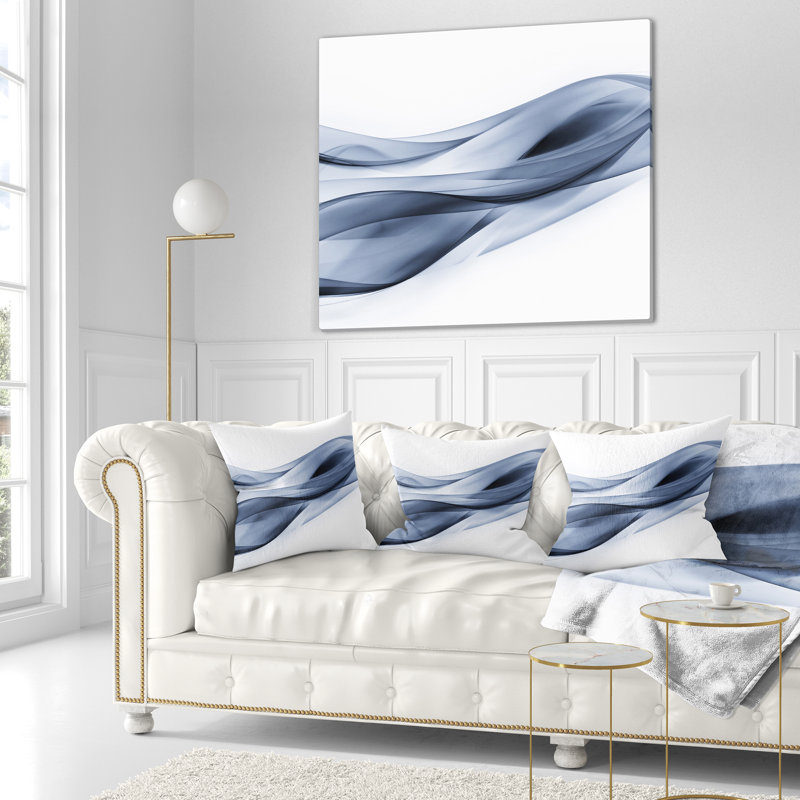 Motif scintillant bleu clair - coussin imprimé abstrait, 18 po x 18 po, Coussin décoratif
