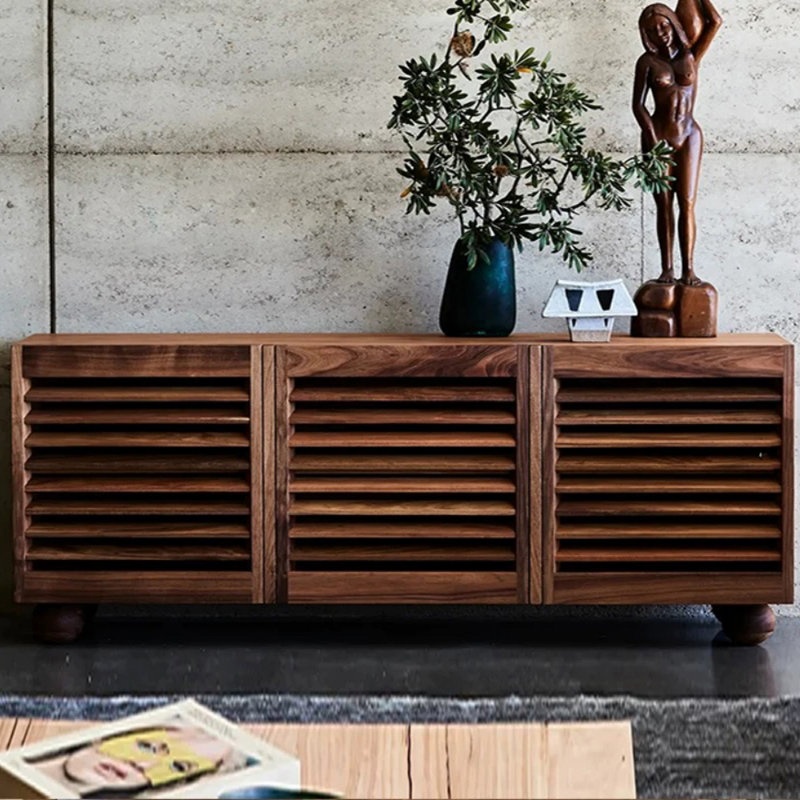 High-Quality Home Sideboard, Walnut, 29.53" H x 86.61" W x 19.69" D