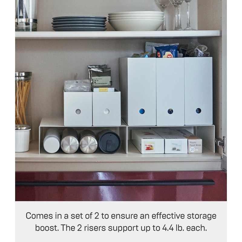 White Steel Kitchen Cabinet Riser Shelf Set