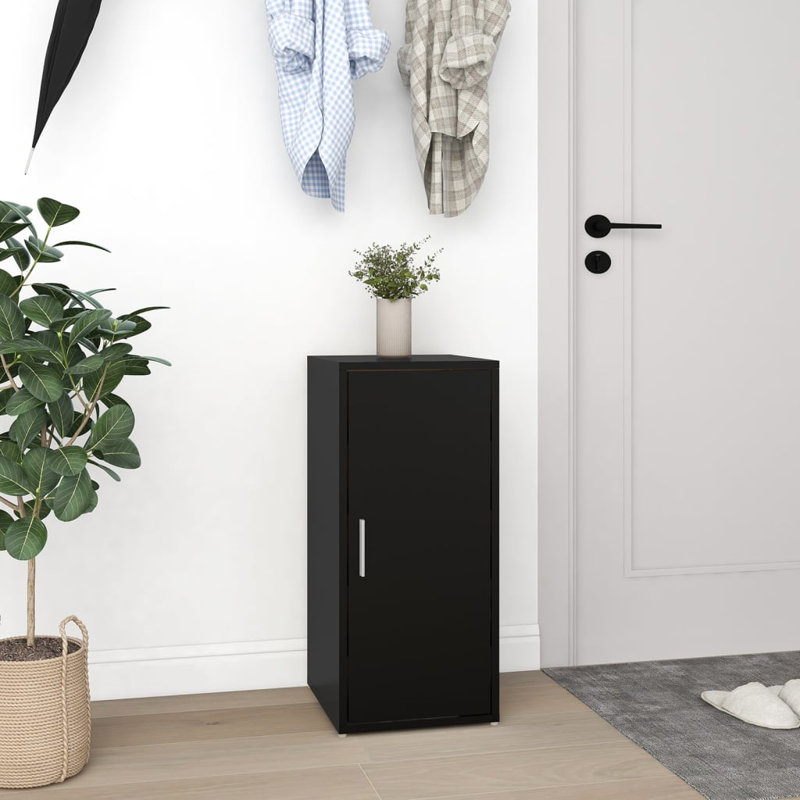 10 Pair Shoe Storage Cabinet, Black