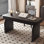 70.87" Nut-brown Rectangular Solid + Manufactured Wood with 2 drawers desk