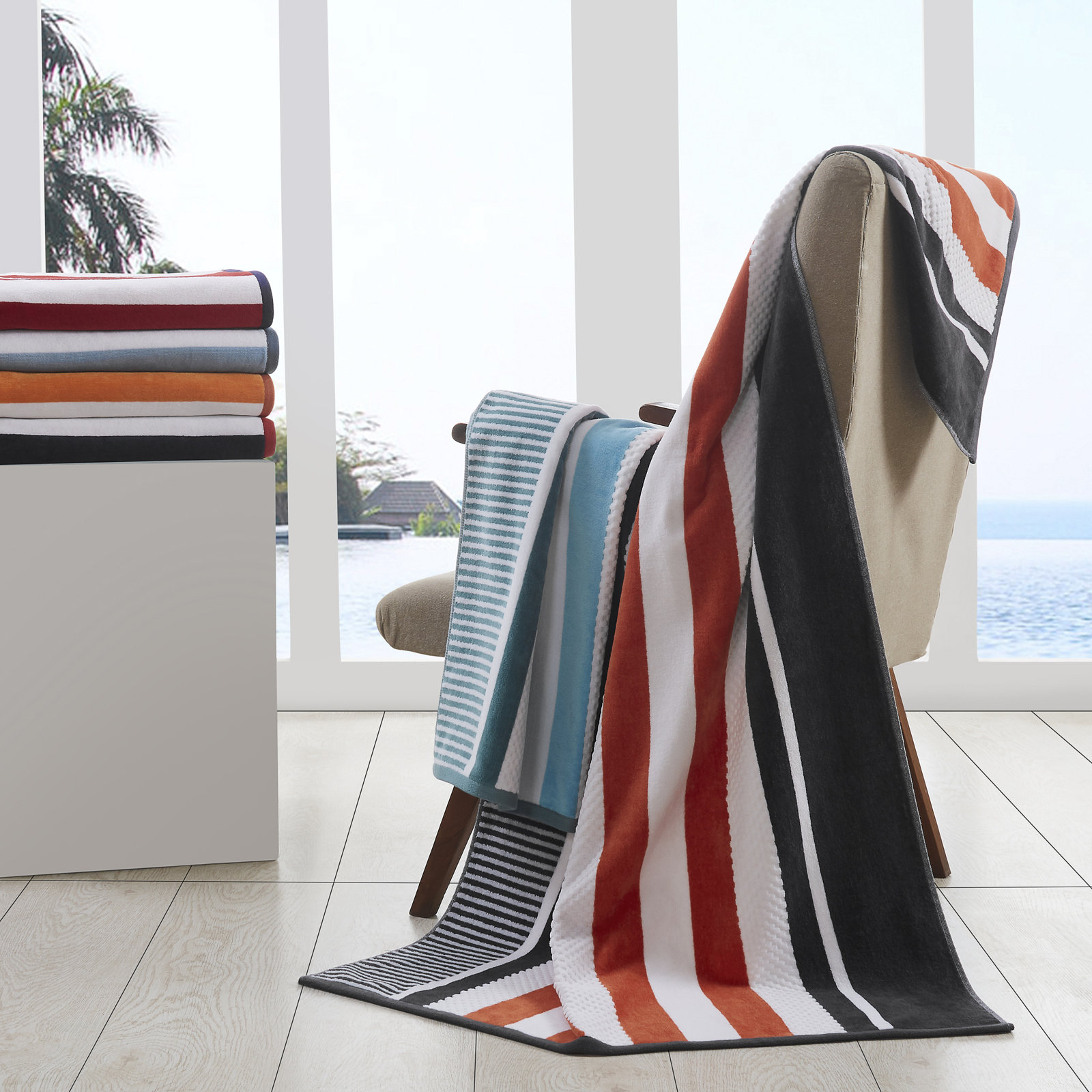 Gilus Striped Cotton Beach Towel, Castlerock